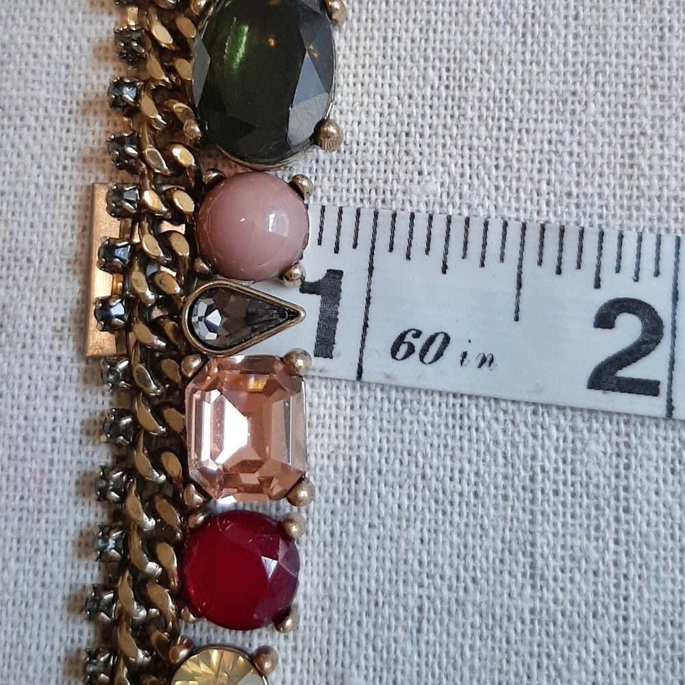 LOFT Faux Precious Gemstone Chunky Chain Statement 19" Necklace - Picture 10 of 10